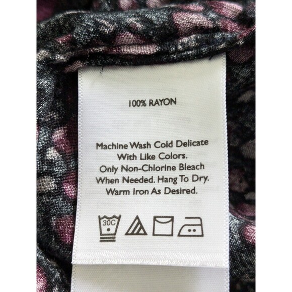 Eddie Bauer Top Women XL Red Black Dotted Long Sleeve Blouse Cottagecore Light - Picture 10 of 13